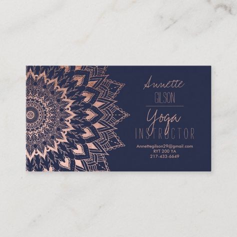 Rose gold floral mandala green yoga instructor business card | Zazzle.com Rose Gold Boho, Mandala Rose, Yoga Instructor Business Card, Green Yoga, Business Card Pattern, Floral Business Cards, Yoga Business, Hairstylist Business Cards, Business Card Design Inspiration