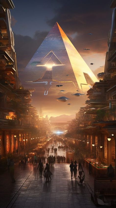 Roman Futurism, Pyramid Fantasy Art, Pathfinder Magus, Egypt Fantasy Art, Futuristic Roman, Futuristic Town, Comic Landscape, Utopian Architecture, Future Landscape