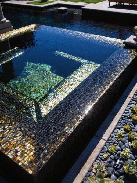 Top 60 Best Home Swimming Pool Tile Ideas - Backyard Oasis Designs Pool Tile Designs, Ideas De Piscina, Kleiner Pool Design, Luxury Swimming Pools, Indoor Pools, Swimming Pool Tiles, Swimming Pool House, Diy Swimming Pool, Pool Remodel