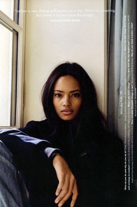 British Kenyan model Malaika Firth.Her career has been nothing short of meteoric, having watched ‘The Model agency”- a Channel 4 documentary following Premier Model Management, her mother phoned the agency’s founder Carole White and from here she was on the model books.The fashion world are smitten with Malakia, being deemed by Style.com as ‘the most promising fresh face to emerge’ at New York Fashion Week with models.com describing her as one of the top 10 newcomers into the industry.Malaik... Malaika Firth, Clear Face, White Photo, 50 Shades, Fashion Story, Black Is Beautiful, العناية بالبشرة, Pretty Woman, A Black