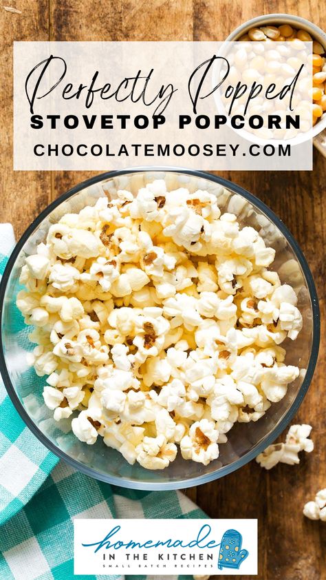 Experience the joy of Perfectly Popped Stovetop Popcorn. Just three ingredients transform into a fluffy, crunchy treat that's perfect for movie nights or snacking. The technique of shaking the pot ensures even popping, while your favorite seasonings let you customize each batch. Delight in perfectly popped popcorn that’s fresh, flavorful, and far better than store-bought! How To Pop Popcorn, Best Stovetop Popcorn, Stove Top Popcorn Recipes, How To Pop Popcorn On The Stove, Pop Popcorn On Stove, Stovetop Popcorn Recipes, Popcorn Seasoning Recipes, Popping Popcorn, Vegan Snacks On The Go