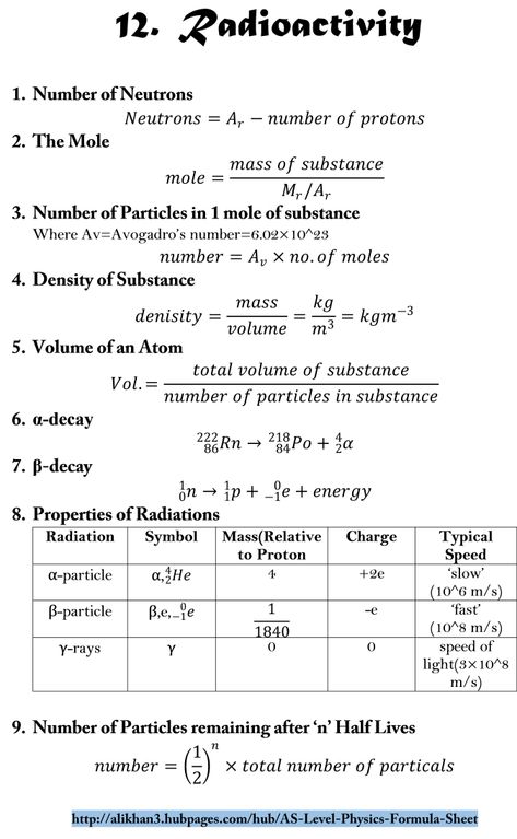 AS Level Physics Formula Sheet | HubPages Nuclear Physics Notes, A Level Physics Notes, All Physics Formulas, Physics Formula Sheet, Momentum Physics, Formula Sheet, Science Formulas, Physics Facts, Physics Mechanics