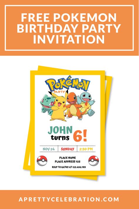 Are you planning a Pokemong Birthday Party? get this free Pokemon birthday party invitation with just one click! #pokemonparty #pokemoninvitation #freebie #freepokemonprintable #freepokemoninvitation #partyfreebie Pokemon Birthday Party Invitations Free Printable, Free Printable Pokemon Invitations, Pokemon Party Invitations Free Printable, Free Pokemon Party Printables, Pokemon Card Birthday Invitations, Free Pokemon Birthday Printables, Pokemon Invitations Template Free, Pokemon Birthday Party Decorations Free Printables, Pokemon Party Invitations Free