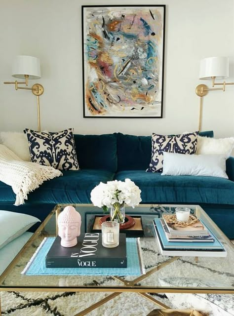 Do you love the latest Velvet Sofa looks but wondering if They're Durable, Practical or Easy to Clean? - Read our latest blog post to find out with some DIY ideas  . . #couches #homedecor #fabrics #velvet #bohochic #livingroom #decoration #homdecorideas Velvet Sofa Living Room, Masculine Interior, Blue Couches, Livingroom Layout, Living Room Decor Apartment, Living Room Inspo, Couches Living Room, Velvet Sofa, Apartment Living Room