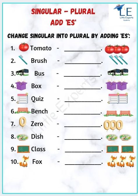 Plurals Worksheets, Singular Plural, English Conversation Learning, Printable Worksheets For Kids, Materi Bahasa Inggris, Reading Comprehension For Kids, English Grammar For Kids, Kindergarten Phonics Worksheets, English Worksheets For Kindergarten