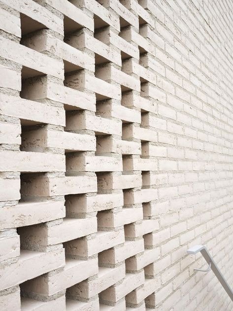 Brick Partition Wall, White Brick Facade, Brick Wall Architecture, Industrial Brick Wall, Midland Brick, Grey Brick Wall, White Bricks, Brick Works, Brick Fence