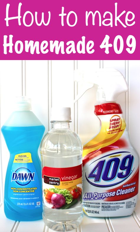 Cleaning Hacks for Bathrooms and Kitchens - How to Make Homemade 409!  Just a few simple ingredients + 1 minute of your time, and you've got an effective and thrifty all-purpose cleaner! You won't believe how much you'll save when you make your own cleaners at home!  Go grab the recipe and give it a try! Homemade Toilet Bowl Cleaner, Homemade Laundry Detergent Liquid, Kitchen Cleaning Checklist, Homemade Glass Cleaner, Homemade Fabric Softener, Homemade Cleaners Recipes, Frugal Girls, Homemade Laundry Detergent, Homemade Laundry