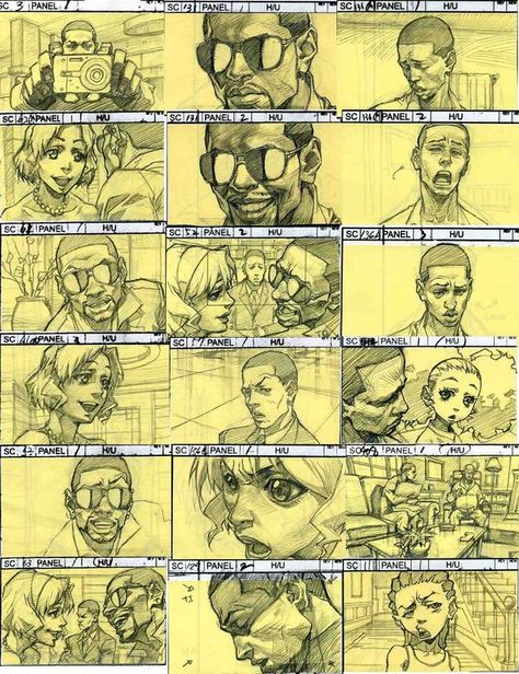 Seung Eun Kim, Storyboard Examples, Storyboard Drawing, The Boondocks, Storyboard Illustration, Animation Storyboard, Comic Tutorial, Comic Layout, Storyboard Artist