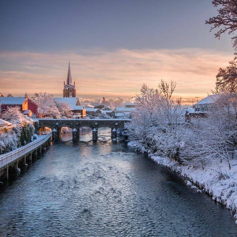 Ireland Travel on Instagram: “Who's dreaming of a white Christmas? ☃️🌨️ Winter sunrise, Antrim Northern Ireland By @sixmileimages” Winter In Ireland, Christmas Ireland, Ireland Winter, Ireland Christmas, Christmas Romance Books, Dr Aesthetic, Christmas In Ireland, Ireland Aesthetic, Water River