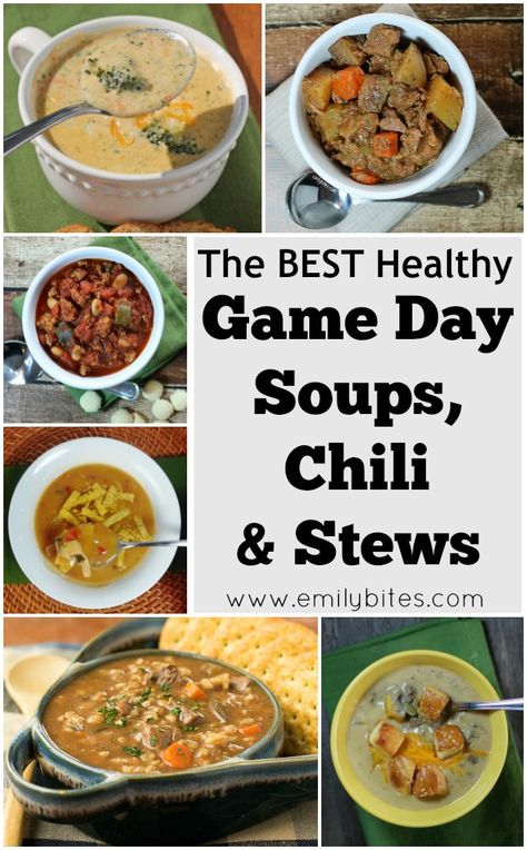 The BEST Healthy Game Day Recipes: finger foods, dips, soups, chili, slow cooker meals, pizza and more! Perfect for a football party and lightened up. www.emilybites.com Tailgate Inspiration, Chili Slow Cooker, Emily Bites, Tailgate Snacks, Game Day Recipes, Football Party Foods, Slow Cooker Meals, Game Snacks, Healthy Fall