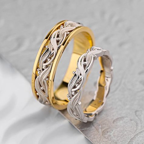 Unusual Wedding Rings Couples, Fantasy Wedding Bands, His And Hers Rings Wedding, Unique Wedding Rings His And Hers, Wedding Bands His And Hers Unique, Wedding Rings Sets His And Hers Unique, Matching Wedding Bands His And Hers Unique, Marriage Rings Couple Unique, Unique Wedding Bands Matching