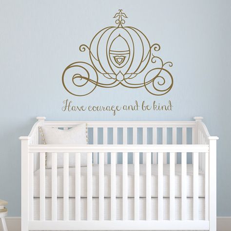 Cinderella Bedroom, Cinderella Nursery, Cinderella Room, Nursery Princess, Wall Decals Girls Room, Disney Princess Nursery, Disney Themed Nursery, Princess Nursery, Cinderella Carriage