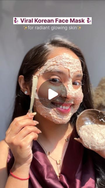 Grincy Gandhi on Instagram: "🧞‍♀️Viral Korean Face Mask for radiant glowing skin🌟  Ingredients used: ✨flaxseed +rice powder  🔥hot water   🥣Mix flaxseed and rice powder in hot water until it becomes thick into paste. Let it cool for few minutes.  🕒After applying the paste for 10 to 20 minutes, wash it off with cold water.  🧞‍♀️Pamper yourself with a simple and effective rice face mask!  It’s perfect for glowing and flawless skin 🙈🤌  #koreanskincare #pimpletreeskin #glowingface #skincarediy #homeremedies #glassskin #celebrityskin #viralreels #reelsinsta #explore  [korean beauty rice+flaxseed face pack, korean glowing glass skin, pimple free skin, trending reel, home remedy, diy Skincare]" Rice Face Mask For Glowing Skin, Diy Rice Face Mask, Rice Pack For Face, Rice Face Pack For Glowing Skin, Rice Powder Face Mask, Korean Rice Face Mask, Flaxseed Face Mask, Rice Face Mask, Face Pack For Glowing Skin