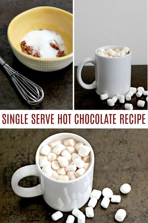 This easy single serve hot chocolate recipe mix is great when you want to enjoy a quick cup of hot chocolate yourself before bedtime. The recipe makes a single cup of homemade hot chocolate, delicious and rich enough that you feel a warm satisfied feeling after drinking it. #hotchocolate #hotcocoa #kenarry Diy Hot Chocolate Mix, Winter Beverages, Best Hot Chocolate Recipes, Hot Cocoa Mix Recipe, Hot Chocolate Mix Recipe, Homemade Hot Chocolate Mix, Diy Hot Cocoa, Diy Hot Chocolate, Chocolate Recipes Easy