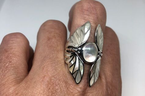 Lunar Moth, Angel Ring, Fairy Ring, Spoon Ring, Dope Jewelry, Silver Spoon, Ring Antique, Funky Jewelry, Fantasy Jewelry