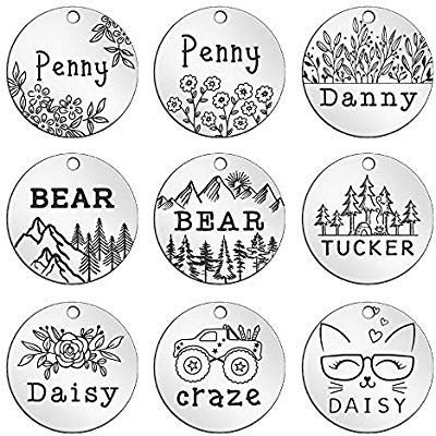 Pet Supplies : YiXiEr Cute Custom Pet ID Tags, Dog Tag and Cat Tag Personalized Engraved Double Sided - Round Stainless Steel : AmazonSmile Metal Stamping Diy, Dog Tags For Dogs, Stamp Jewelry, Cute Dog Tags, Stamped Dog Tags, Dog Tags Military, Engraved Dog Tags, Pet Tags Personalized, Metal Stamped Jewelry