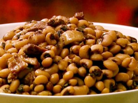 Black-Eyed Peas with Bacon and Pork Recipe | The Neelys | Food Network Neelys Recipes, Peas With Bacon, Black Eyed Peas Recipe, Peas Recipe, Vegan Bacon, Pea Recipes, Pork Recipe, Bacon Recipes, Black Eyed