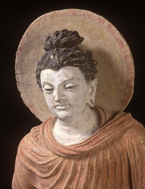 Standing Buddha: : Images of Truth — The Zen Gateway Bhuddist Art, Bamiyan Buddha, Gandhara Buddha, What Is Zen, Buddhist Sculpture, Historical Sculptures, Standing Buddha, Gautam Buddha, Buddhist Teachings