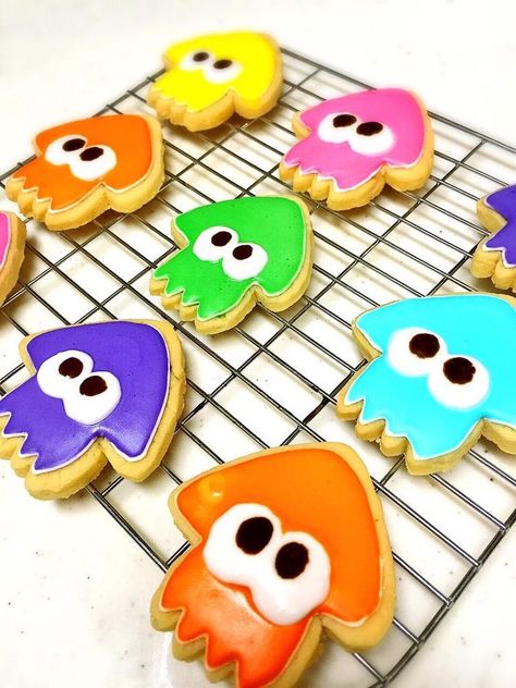 Splatoon Cookies, Splatoon Party, Lusamine Pokemon, Nintendo Party, My Plate, Video Game Party, Video Games Birthday, 9th Birthday Parties, Am I The Only One