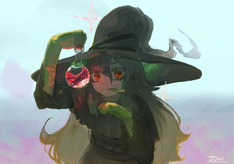 Goblin Witch, Goblin Art, Witch Characters, Anime Witch, Photoshop Painting, Pretty Pics, Witch Art, Fantasy Aesthetic, Fantasy Concept Art