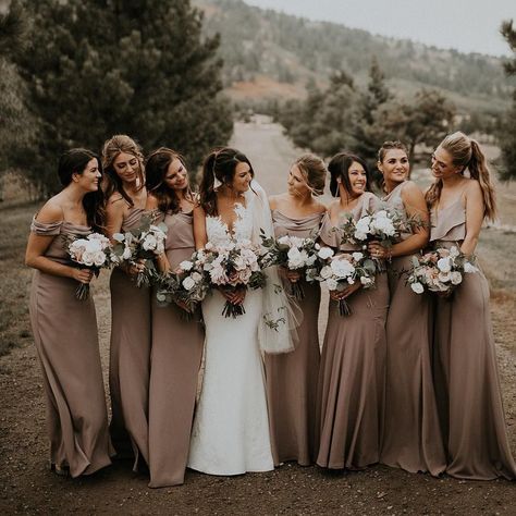 Trend Alert! Brown Bridesmaids Dresses | One Fab Day Taupe Colored Bridesmaid Dresses, Dark Taupe Bridesmaid Dresses, Bridesmaid Dresses Light Brown, Mocha Brown Bridesmaid Dresses, Toffee Bridesmaid Dresses, Brown Dress Wedding, Light Brown Bridesmaid Dresses, Bridesmaid Dresses Brown, Mocha Bridesmaid Dresses