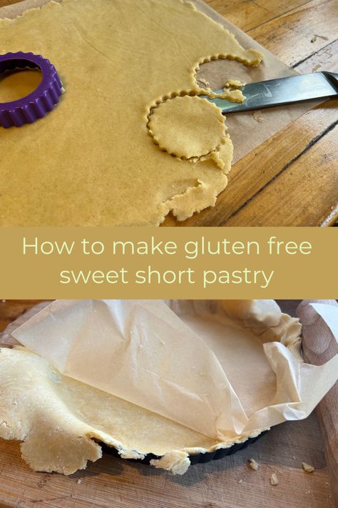 How to make light and easy glutne and dairy free sweet short pastry for all kinds of baking, tarts and sweet pies. Dairy Free Tart, Tart Pastry, Short Pastry, Mince Pies Christmas, Gluten Free Pastry, Sweet Pies, Pastry Recipe, Gluten Free Sweet, Pastry Tart