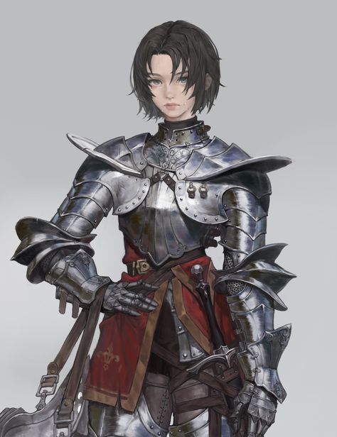 Knight Armor Female, Male Knight Character Design, Royal Character Design, Female Knight Art, Knight Character Design, European Knight, Knight Rpg, Woman Knight, Knight Anime