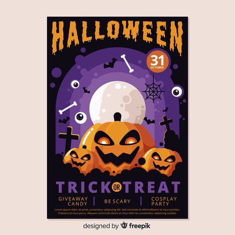 Template Layout Design, Halloween Party Flyer, Advertising Flyers, Creepy Pumpkin, Poster Template Design, Party Flyer Template, Spooky Halloween Party, Halloween Flyer, Party Template