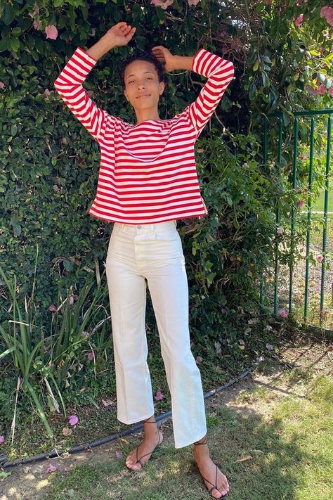 Breton Stripes Outfit, Classic Summer Outfits, Breton Top, Style Guru, Stripe Outfits, Summer Outfit Ideas, Moda Boho, Top Outfit, Summer Fashion Trends