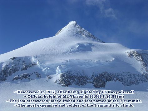 Mount Vinson, Antarctic Peninsula, Seven Summits, Us Navy Aircraft, Travel Facts, South Georgia, Navy Aircraft, South Pole, Us Navy