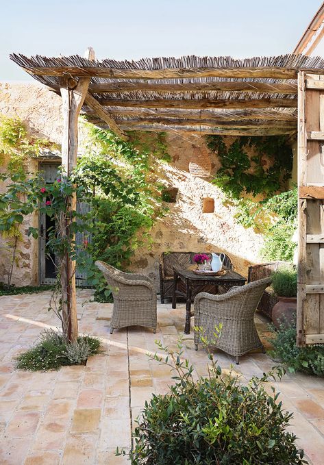 Pergola ideas for gardens of any size and design | House & Garden Joanna Plant, Ibiza House, Terrace Garden Ideas, Small City Garden, Brick Paving, Plant House, Pergola Garden, London Garden, Wooden Pergola