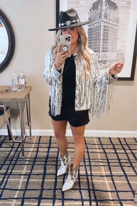 Nashville Nye Outfit, Rhinestone Rodeo Outfit, Bling Boots Outfit, Western Nye Outfit, Boots And Bling Outfit, Glitter Boots Outfit Night, Bling Party Theme, Sparkly Cowboy Boots Outfit, Boots And Bling Party