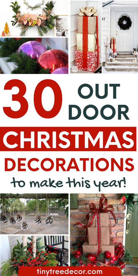 diy outdoor christmas decorations yard easy Homemade Outdoor Christmas Decorations, Easy Diy Outdoor Christmas Decorations, Porch Christmas Lights, Home Decor Ideas Cozy, Diy Christmas Yard Decorations, Diy Outdoor Christmas Decorations, Christmas Decor Diy Cheap, Xmas Decorations Outdoor, Outdoor Christmas Decorations Yard