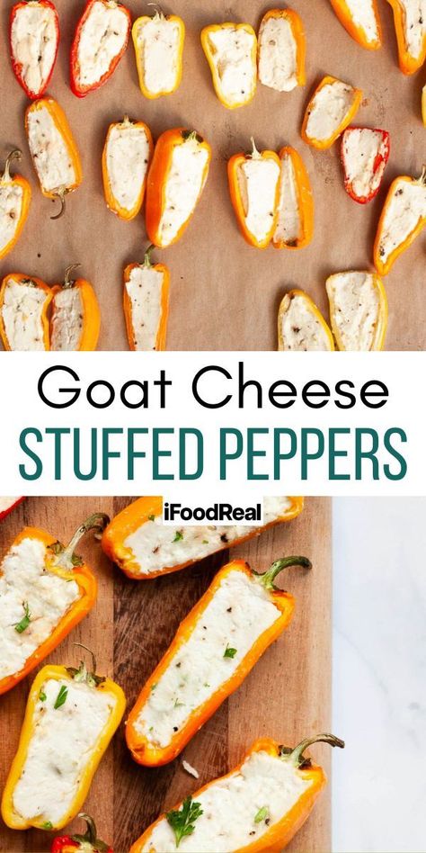 Goat Cheese Stuffed Mini Peppers Stuffed Peppadew Peppers Goat Cheese, Stuffed Peppers With Goat Cheese, Goat Cheese Stuffed Mini Peppers, Goat Cheese Jalapeno Stuffed Peppers, Goat Cheese Peppers, Goat Cheese Stuffed Peppers, Mini Stuffed Peppers Cream Cheese, Mini Peppers, Mini Pepper Recipes