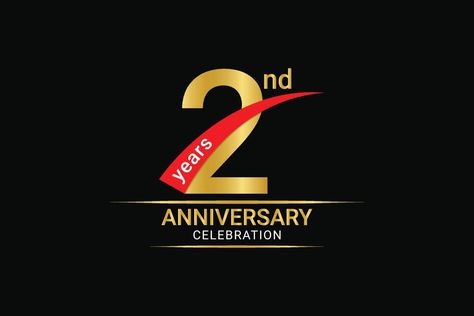 2nd Year Anniversary, Anniversary Background, Company Anniversary, Anniversary Banner, Golden Number, 2 Year Anniversary, Facebook Banner, 2nd Year, Golden Anniversary