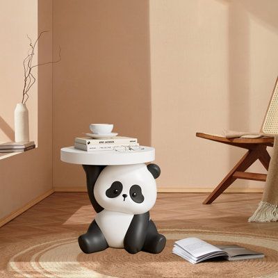 Panda tray design, dual function for storage/decoration. It can both decorate the space and place personal items. Bungalow Rose | Bungalow Rose Rytas Figurine / Sculpture 16.54 H x 14.97 W x 13.39 D in black / whiteResin in White Black | 16.54" H X 14.97" W X 13.39" D | Wayfair Cute Home Decor Items, Panda Room Decor, Panda Room, Panda Decor, Panda Stuff, Panda Items, Black White Home Decor, Panda Decorations, Panda Painting