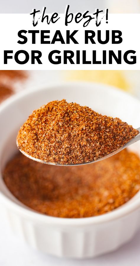 Dry Bbq Rub Recipes, Dry Rub Steak Recipes, Best Steak Rub Recipe, Steak Dry Rub Recipe Grilling, Ribeye Steak Dry Rub Recipe, Dry Rub For Steak Grilling, Steak Spice Recipe, Bbq Steak Recipes Grilling, Bbq Rubs Homemade