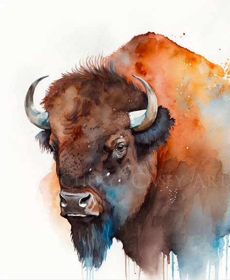 A bison, or American Buffalo, bust/head art print of my watercolor painting. See all the bison art here: https://www.etsy.com/shop/CherylCaseyArt?search_query=bison PRINT DETAILS * Gicleé print from my original watercolor painting. * Directly from my studio. * Inspected, signed, and dated by me. * Printed on heavy, museum quality paper with archival inks. * UNFRAMED. Frames in photos are for illustration purposes only. PAPER * Smooth Matte fine art paper, 192 gsm, archival/museum quality * Water Bison Painting Acrylics, Buffalo Painting Acrylic, Bison Painting Easy, Buffalo Watercolor Painting, Bison Watercolor Painting, Watercolor Western Art, Buffalo Head Drawing, Western Watercolor Paintings, Buffalo Sketch