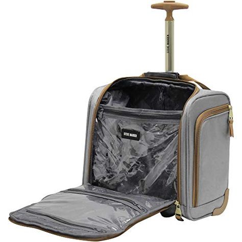 Steve Madden Designer 15 Inch Carry on Suitcase- Small Weekender Overnight Business Travel Luggage- Lightweight 2- Rolling Spinner Wheels Under Seat Bag for Women (Harlo Gray) Large Suitcase, Luggage Brands, Spinner Suitcase, Suitcase Set, Cruise Outfits, Carry On Suitcase, Luggage Sets, Travel Light, Ergonomic Handle