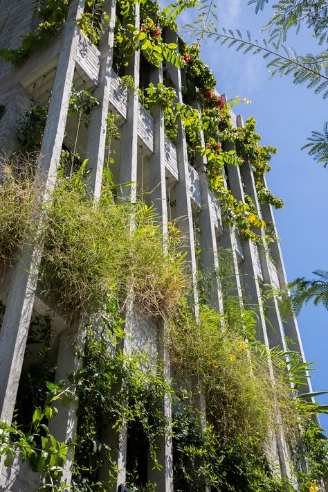 Residential Building Entrance, Modern Village, Biophilic Architecture, Green Tower, Green Facade, Green Architecture, Architectural Sketch, High Rise Building, Green City