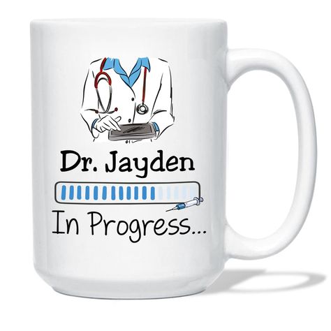 PRICES MAY VARY. PERSONALIZED COFFEE MUG: Specially designed white coffee cup for Doctor, Dr, Doc, Phd, Dad, Mom, Husbands, Wives, Uncles, Aunts, Cousins, Friends, Coworkers, Men, Women. By personalizing this coffee cup to your preferences, click the "Customize Now" button to make it unique. EXCELLENT QUALITY: Durable ceramic material made of 100% white glossy ceramic. Hot and cold beverages are both safe. The design is printed on both sides with sublimation printers and inks for exceptional dur Doctor Loading, Doctor In Progress, Women Doctor, Student Doctor, National Doctors Day, Custom Coffee Cups, Travel Coffee Cup, Women Friends, White Coffee Cups