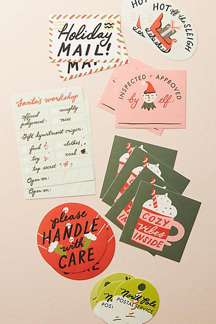 Anthropologie Assorted Gifting Tag & Sticker Set Christmas Sticker Tags, Papers Design, Figgy Pudding, Xmas Tags, Tag Sticker, Content Design, 카드 디자인, Christmas Inspo, Holiday Stickers