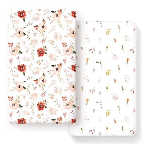 Amazon.com : Stretch Ultra Soft Jersey Knit Fitted Crib Sheets Set 2 Pack, Fits All Standard Crib Mattress Pads Safe and Snug, Stylish Pretty Flora for Baby, Beige : Baby Pack N Play Mattress, Pack And Play Sheets, Organic Crib Sheets, Bamboo Shop, Mattress Pad Cover, Baby Crib Sheets, Boys Crib, Baby Sheets, Mini Crib Sheets