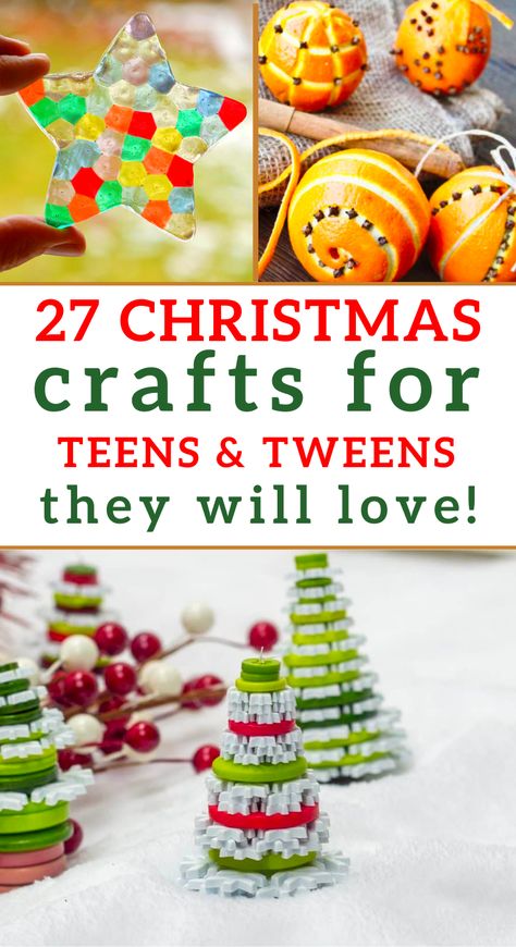 Christmas Crafts For Teens, Christmas Crafts And Activities, Easy Homemade Christmas Gifts, Christmas Party Crafts, Diy Felt Christmas Tree, Kids Christmas Party, Fun Christmas Crafts, Diy Ornaments, Christmas Activities For Kids