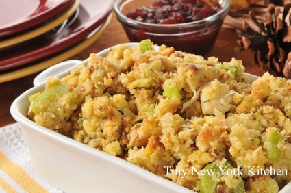 Traditional Bell’s Stuffing - Tiny New York Kitchen Amish Dressing Recipe, Giblet Stuffing, Eggs Substitute, Oyster Stuffing, Thanksgiving Corn Bread, Herbs Cooking, Cornbread Dressing With Chicken, Classic Stuffing, Celery Leaves