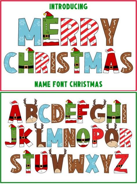 Christmas Font Merry Christmas Alphabet Letters, Merry Christmas Letters Free Printables, Christmas Alphabet Letters Printable, Christmas Lettering Alphabet, Christmas Lettering Fonts, Christmas Letters Alphabet, Merry Christmas Fonts, Christmas Letter Ideas, Christmas Fonts Alphabet