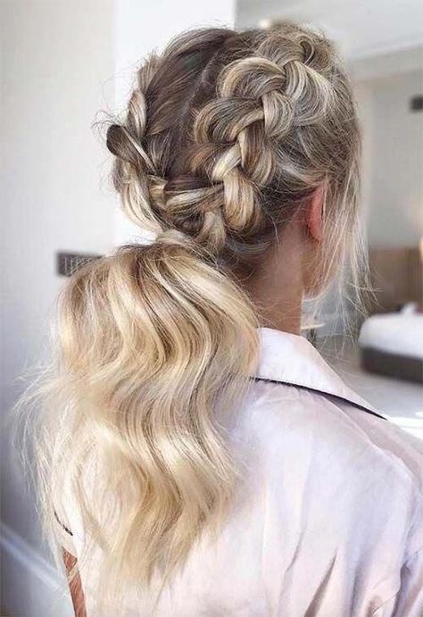 Dutch Braid Ponytail, Braided Hairstyles For Long Hair, Elegant Ponytail, French Braid Hairstyles, Long Box Braids, Braided Ponytail Hairstyles, Penteado Cabelo Curto, Long Blonde, Braided Hairstyles For Black Women