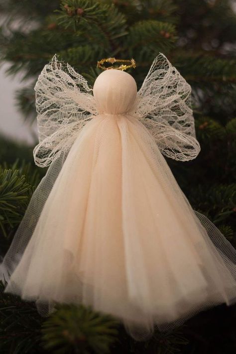 Angel Crafts Diy, Christmas Angel Ornaments Handmade, Christmas Angels Diy, Angel Ornaments Diy, Wedding Dress Keepsake, Diy Christmas Angel Ornaments, Diy Angel Ornaments, Christmas Angel Decorations, Christmas Angel Crafts