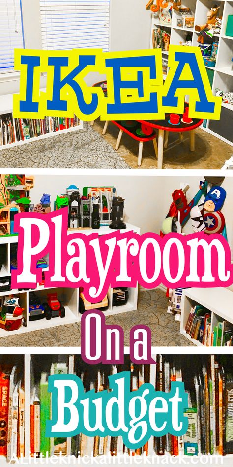 Create a perfect place for your kids to play with these IKEA playroom hacks! #organization Ikea Storage For Playroom, Toy Room Makeover, Diy Small Playroom Ideas, Ikea Playroom Organization, Shelves In Playroom, Playroom For Older Kids, Older Kids Playroom Ideas, Playroom Hacks, Playroom Refresh