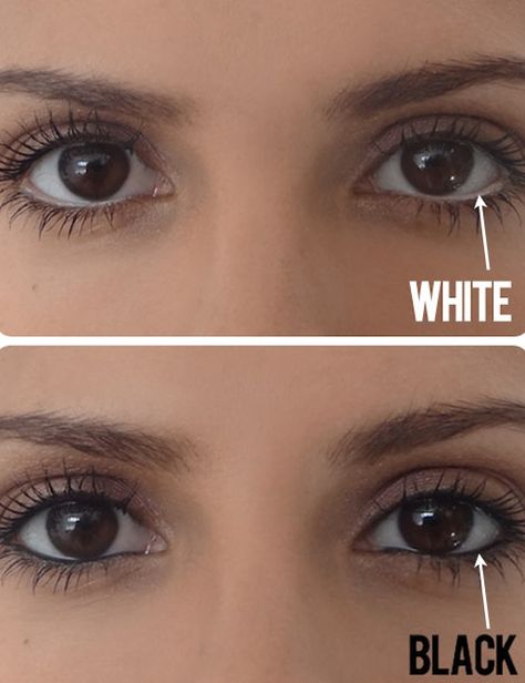 Make Eyes Appear Bigger or Smaller Instead of lining your water line with dark eyeliner, use a white pencil to create the illusion of a bigger eye. Make Up Mata, Design Jeans, Creative Shirts, White Eyeliner, Style Advice, Style Trends, Health And Beauty Tips, All Things Beauty, Told You